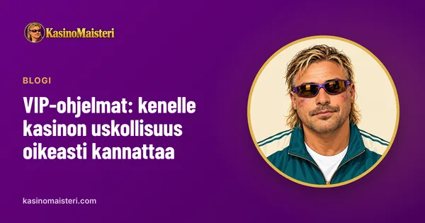 Blogi – VIP-ohjelmat: kenelle kasinon uskollisuus oikeasti kannattaa. Kuvassa Kasinomaisteri violeteissa urheilulaseissa.